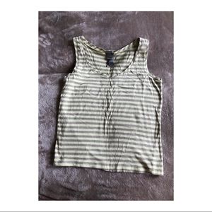 Lilith muted green striped sleeveless tee